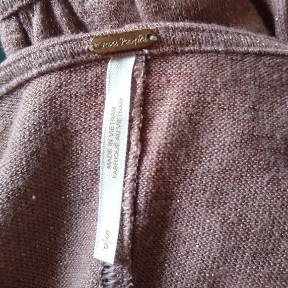 Free People Scoop Neck Glitter Long Sleeve Size Small - Picture 5 of 5